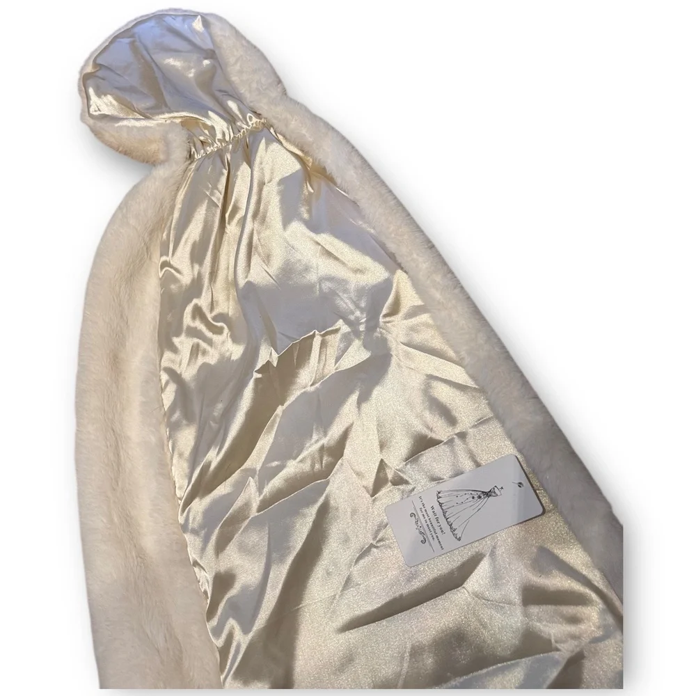 Cream Faux Fur Bridal Wrap - Women Accessories Scarves & Wraps